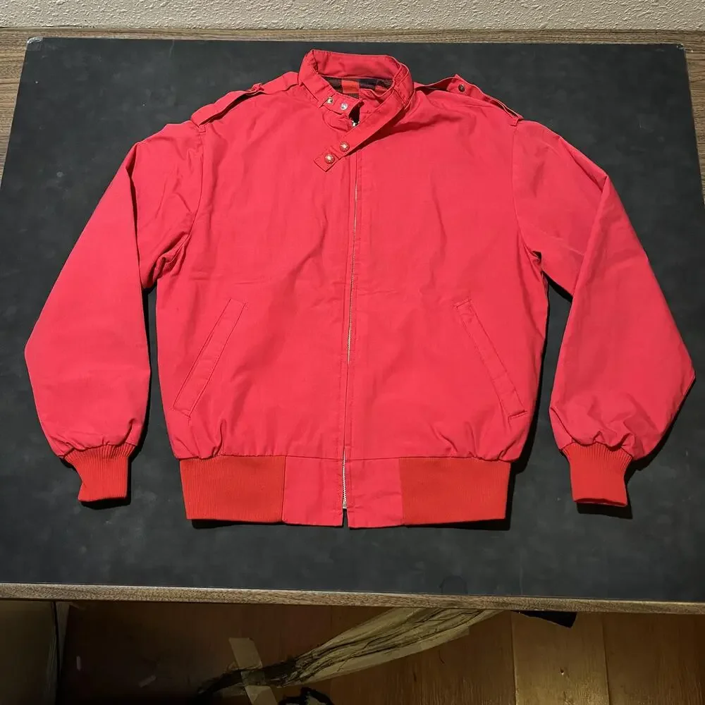 King Louis Vintage Bomber Jacket Cafe Racer 70s Buffalo Plaid Harrington USA